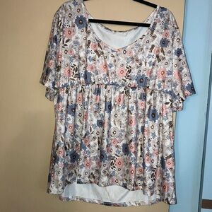 Floral Print Short Sleeve Top